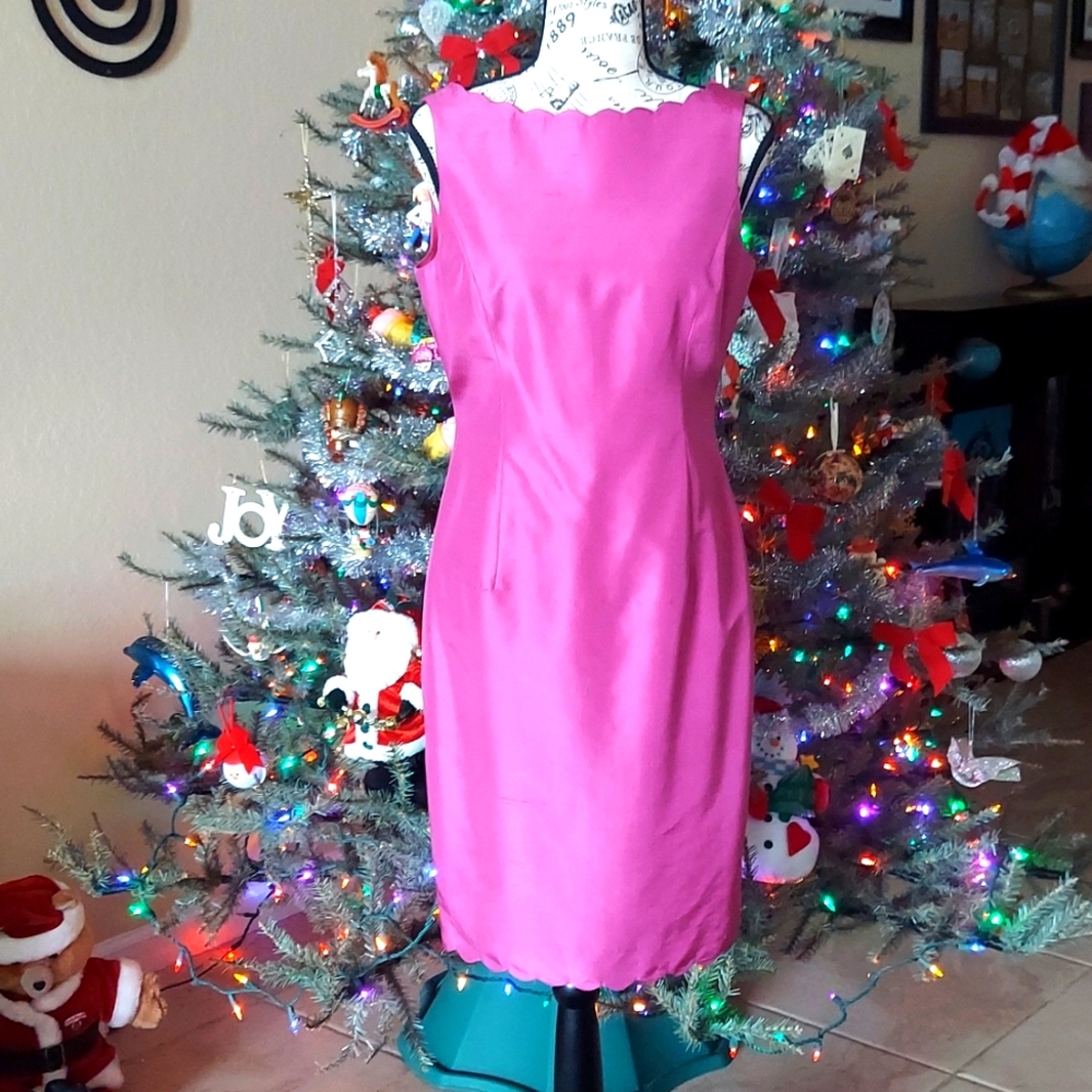 Laundry by Shelli Segal Sheath Cocktail Party Wedding Dress 6P Pink Vintage